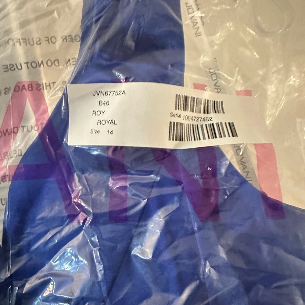 Jovani Blue Gown size 14 NWT - Picture 2 of 7